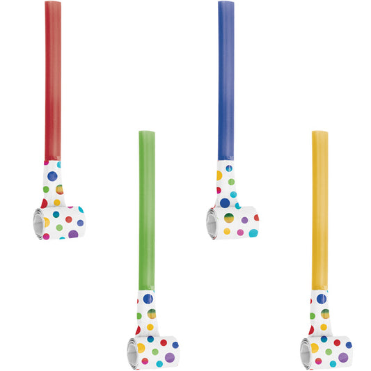 Rainbow Foil Party Blowers 48 ct