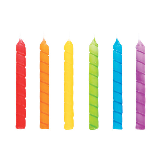 Rainbow Large Spiral Candles 144 ct