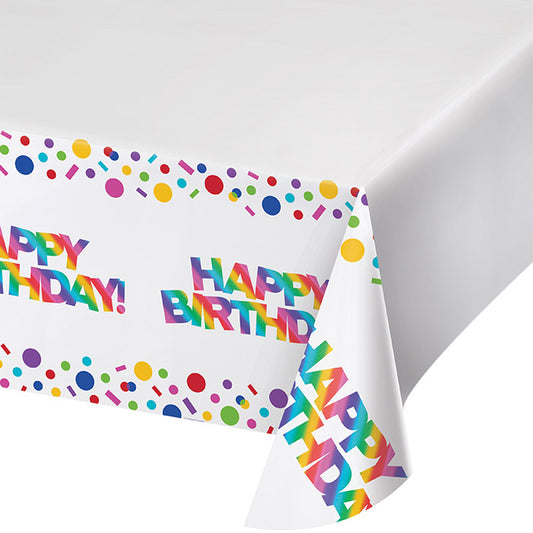 Rainbow Plastic Tablecloths 6 ct