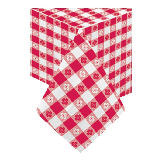 Red Gingham Cellutex 54" x 108" Paper Tablecloths 25 ct