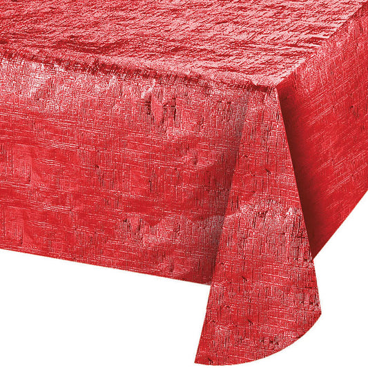 Red Metallic Tablecloths 12 ct