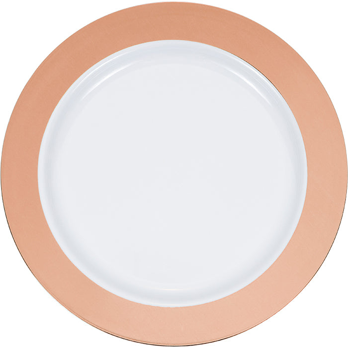 Rose Gold Rim Plastic Dessert Plates 120 ct