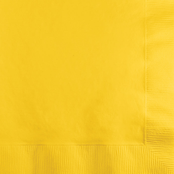 School Bus Yellow 2-Ply Beverage Napkins 1200 ct