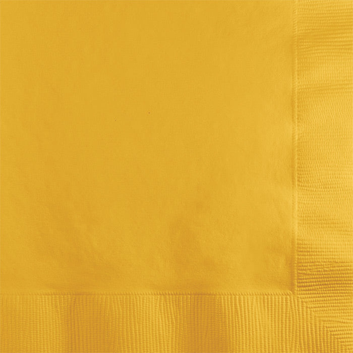 School Bus Yellow 2-Ply Beverage Napkins 600 ct