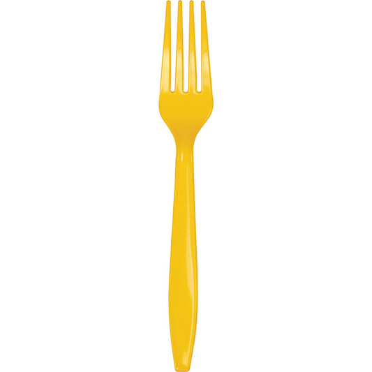 School Bus Yellow Bulk Plastic Forks 600 ct