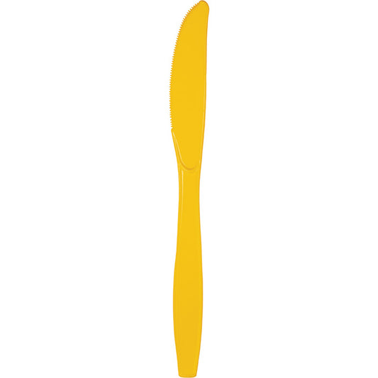 School Bus Yellow Bulk Plastic Knives 600 ct