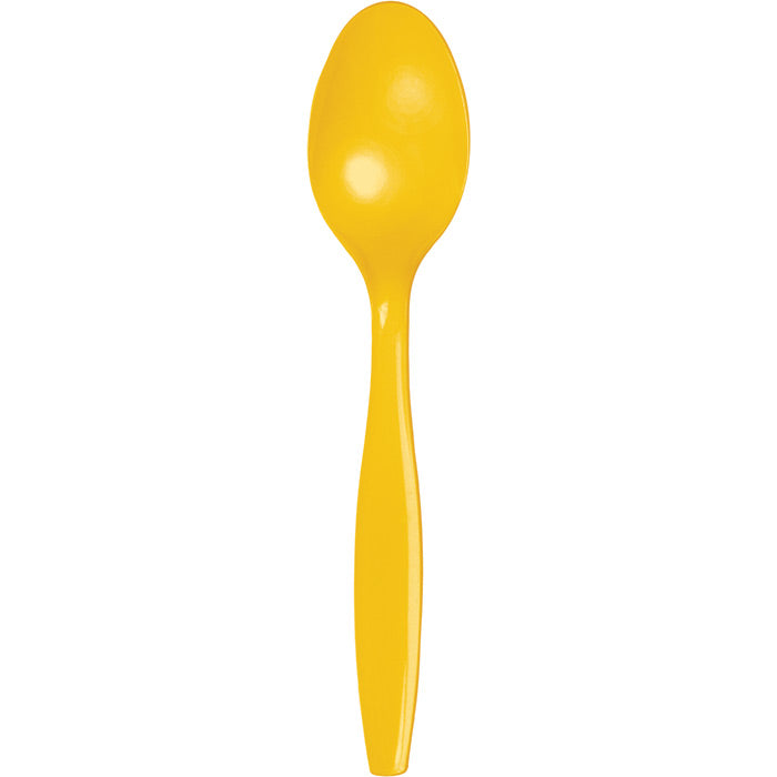 School Bus Yellow Bulk Plastic Spoons 600 ct