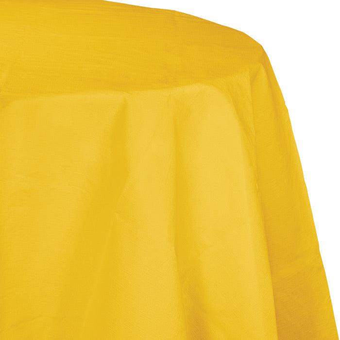 School Bus Yellow Octy-Round Paper Tablecloths 12 ct