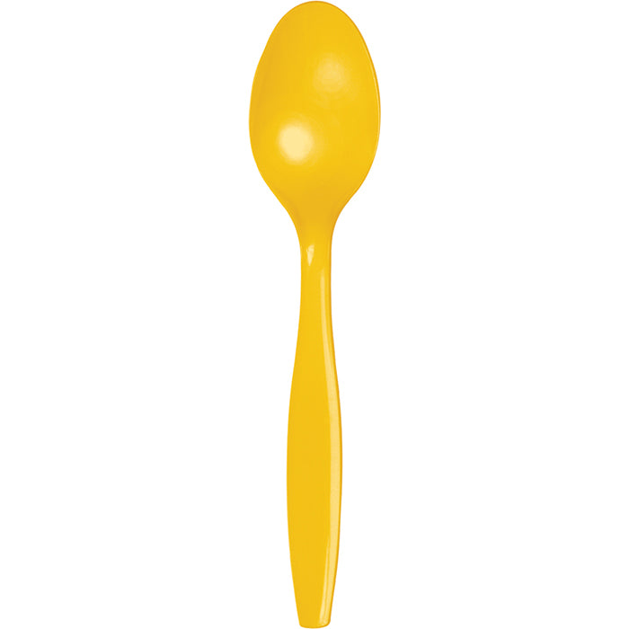 School Bus Yellow Plastic Spoons 288 ct