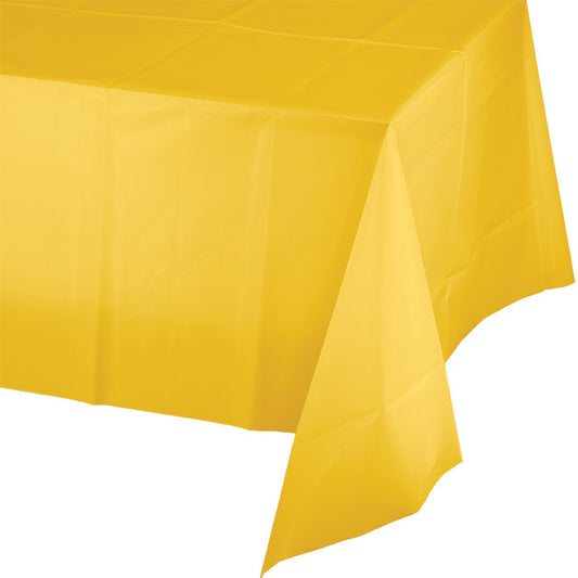 School Bus Yellow Plastic Tablecloths 12 ct