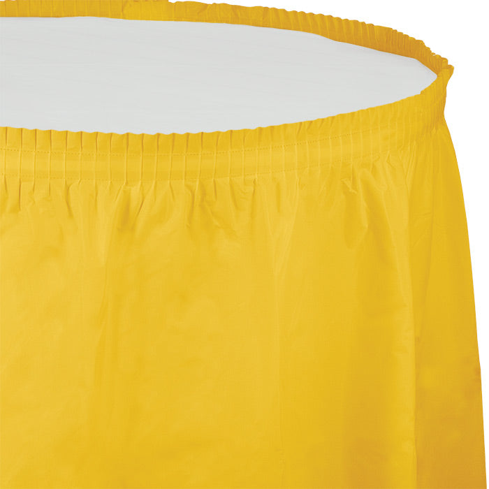 School Bus Yellow Plastic Tableskirt 6 ct