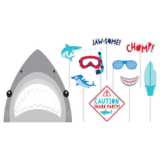 Shark Party Photo Booth Props 60 ct