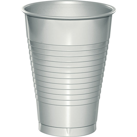 Shimmering Silver 12 oz Plastic Cups 240 ct