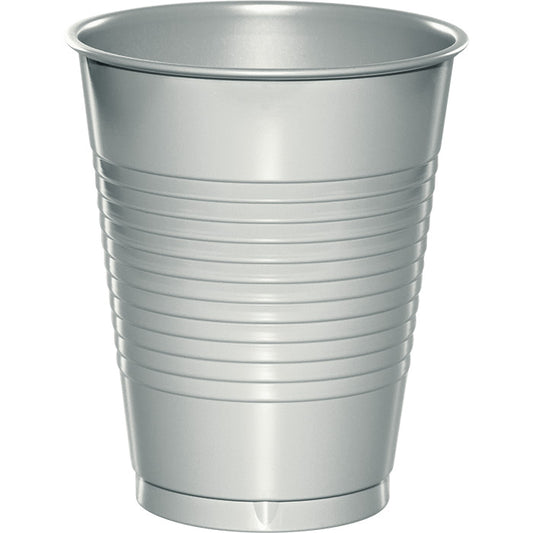 Shimmering Silver 16 oz Plastic Cups 240 ct