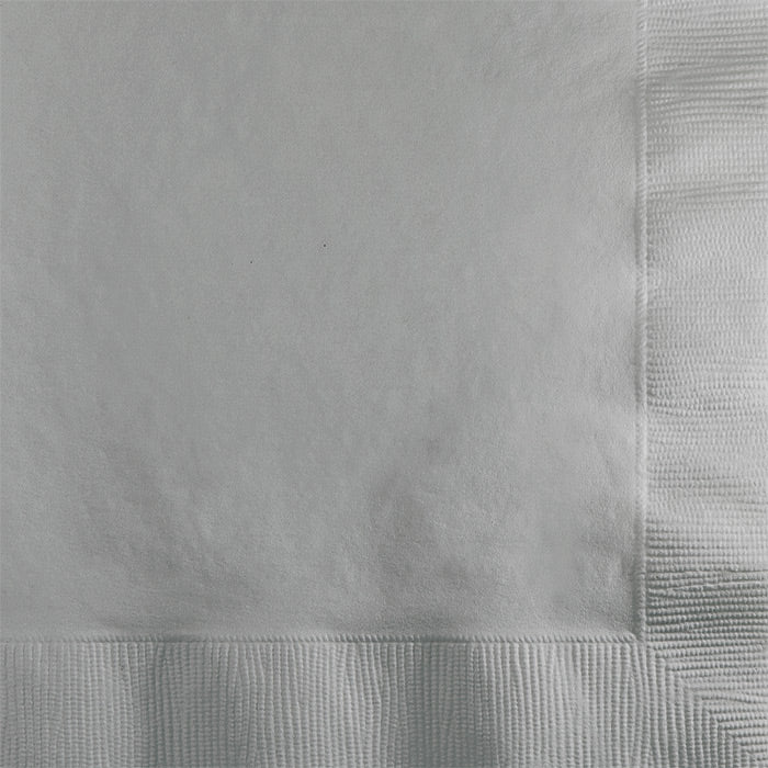 Shimmering Silver 2-Ply Beverage Napkins 600 ct