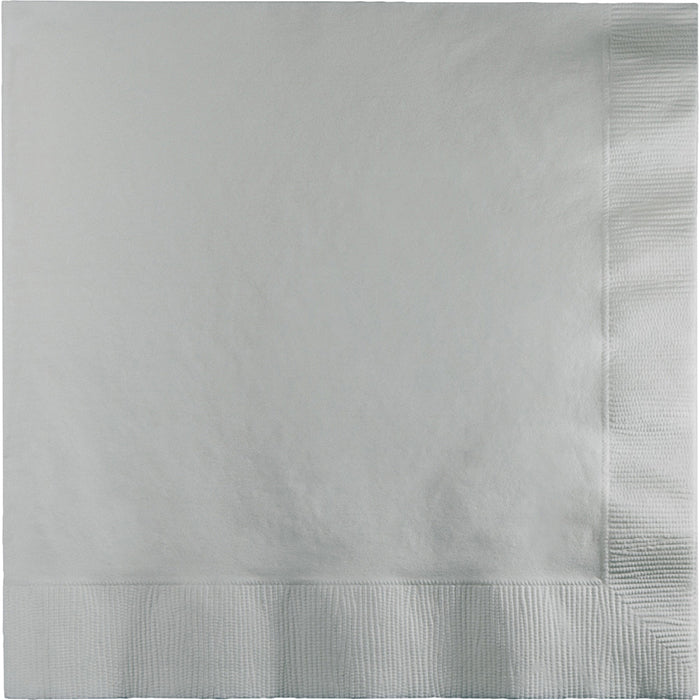 Shimmering Silver Dinner Napkins 3-Ply 250 ct