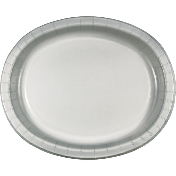 Shimmering Silver SturdyStyle Oval Platters 96 ct