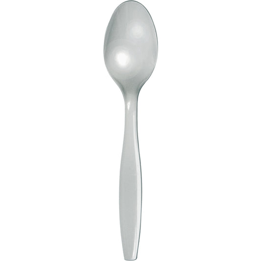 Shimmering Silver Plastic Spoons 288 ct