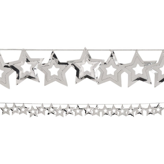 Silver Stars Garland 12 ct