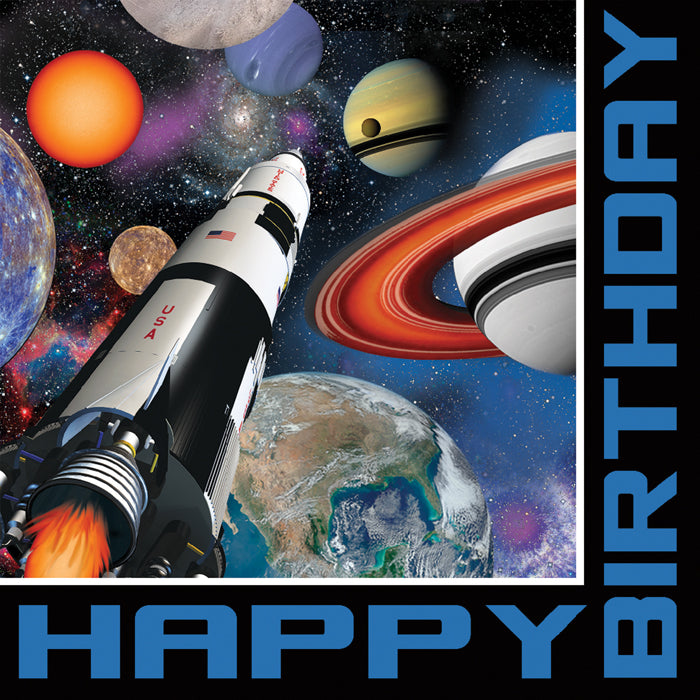 Space Blast Happy Birthday Luncheon Napkins 192 ct