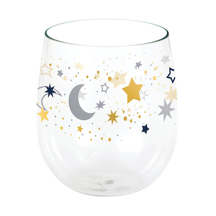 Starry Night Plastic Wine Glasses 6 ct