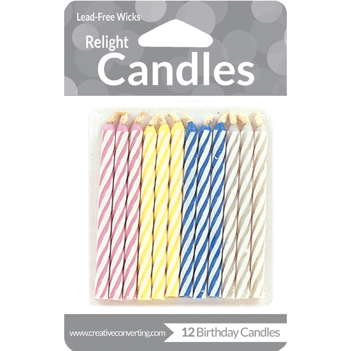 Striped Magic Relight Candles 144 ct