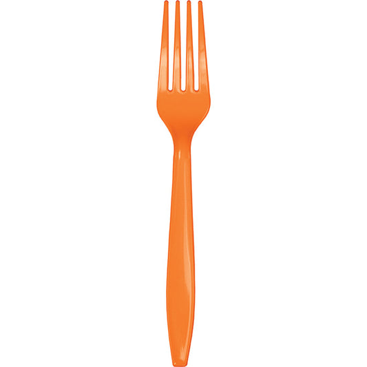 Sunkissed Orange Bulk Plastic Forks 600 ct