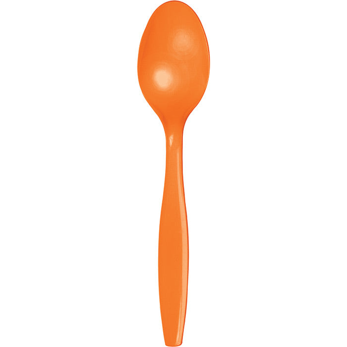 Sunkissed Orange Bulk Plastic Spoons 600 ct