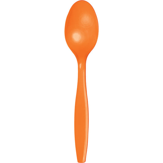 Sunkissed Orange Bulk Plastic Spoons 600 ct