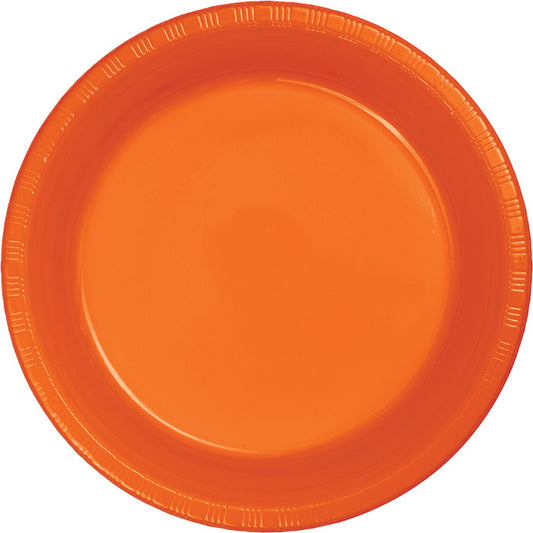 Sunkissed Orange Plastic Banquet Plates 240 ct