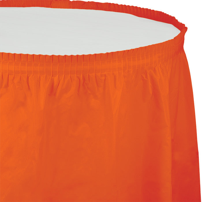 Sunkissed Orange Plastic Tableskirt 6 ct