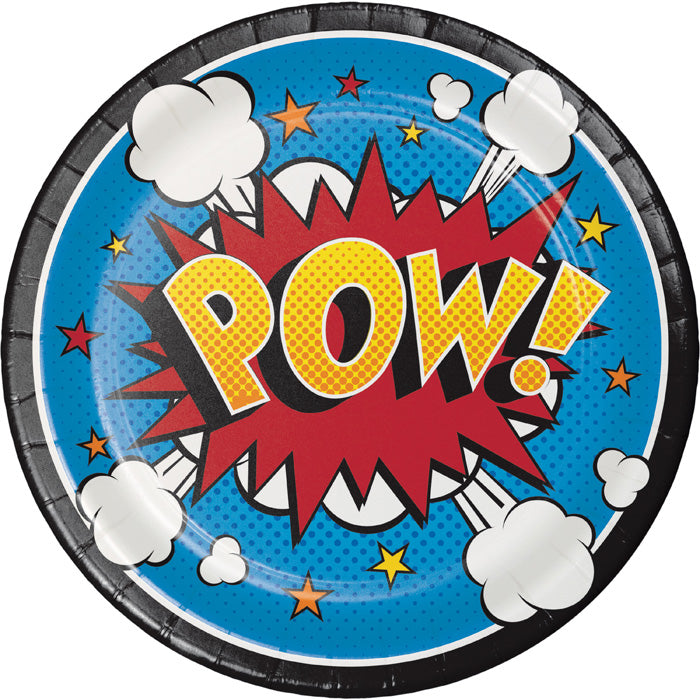 Superhero Slogans Dessert Plates 96 ct