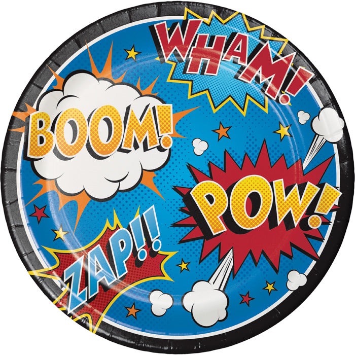 Superhero Slogans Dinner Plates 96 ct