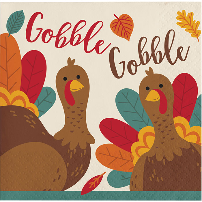 Thanksgiving Turkey Beverage Napkins 192 ct