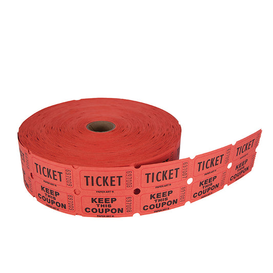 Ticket Roll - 50/50 Red/Bl/Or/Gr 20 ct