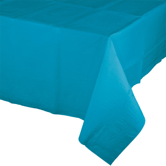 Turquoise Paper Tablecloths 6 ct