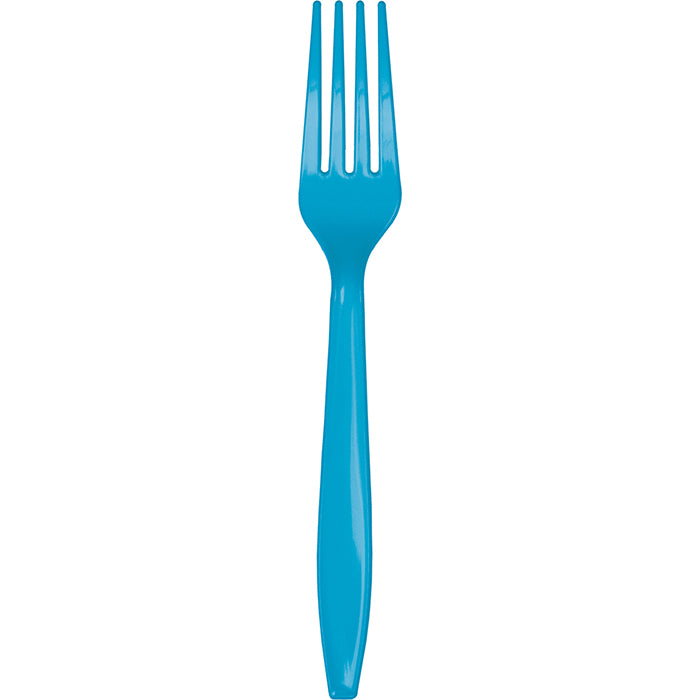 Turquoise Plastic Forks 288 ct