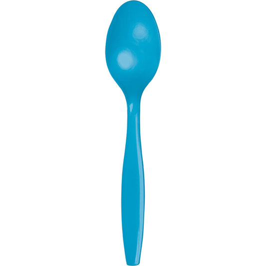 Turquoise Plastic Spoons 288 ct