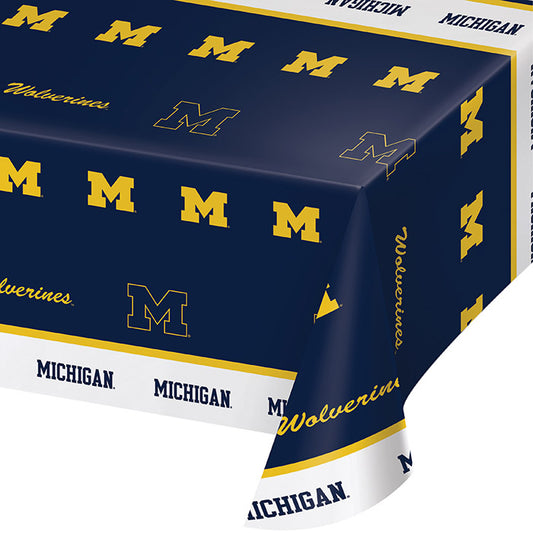 University of Michigan Plastic Tablecloths 12 ct