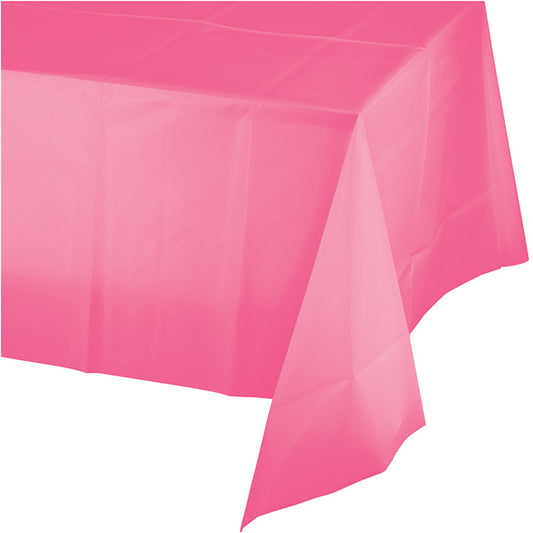 Value Friendly Candy Pink Plastic Tablecloth 12 ct