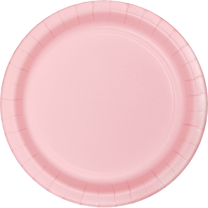 Value Friendly Classic Pink Dessert Plates 96 ct