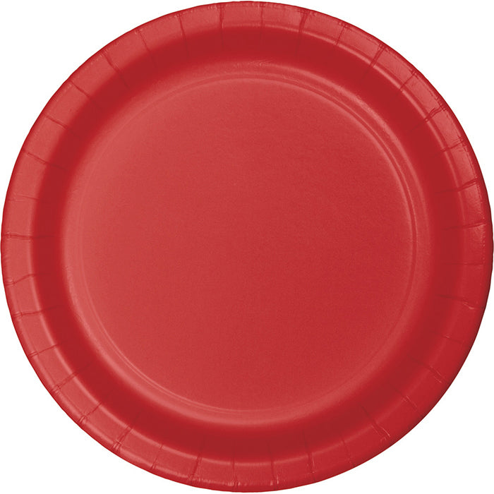 Value Friendly Classic Red Dessert Plates 96 ct