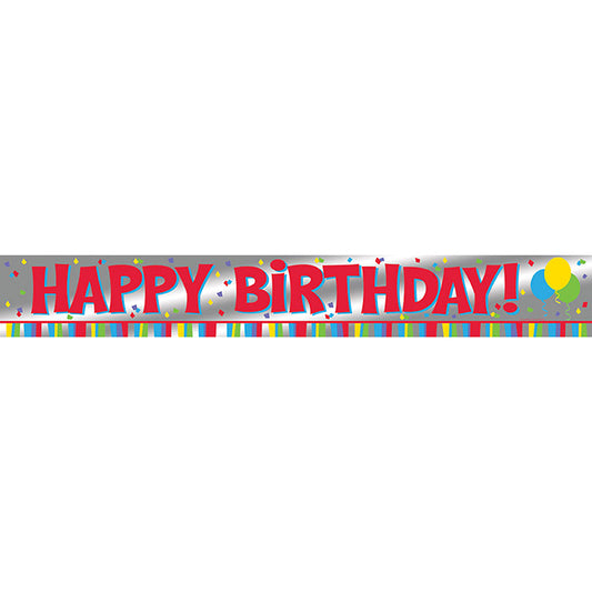 Value Friendly Happy Birthday Foil Banner 12 ct