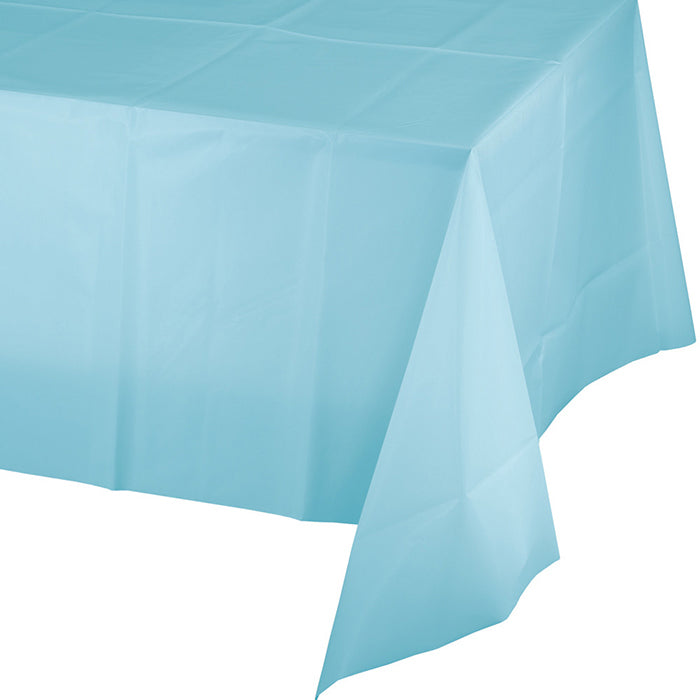 Value Friendly Pastel Blue Plastic Tablecloth 12 ct