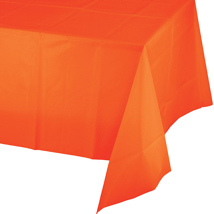 Value Friendly Sunkissed Orange Plastic Tablecloth 12 ct