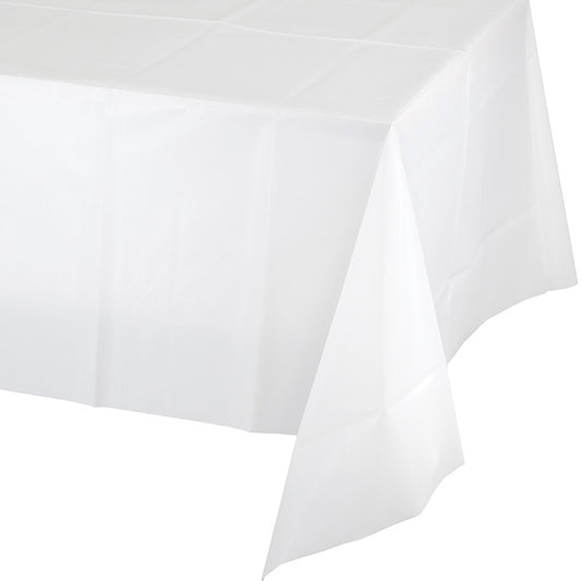 Value Friendly White Plastic Tablecloth 12 ct