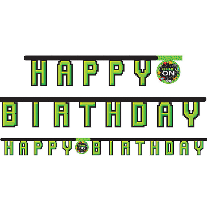 Video Games Party Happy Birthday Banners 12 ct