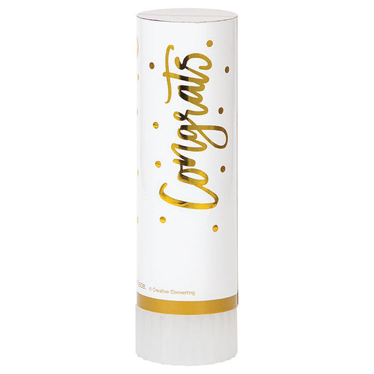 White and Gold Wedding Confetti Cannons 48 ct