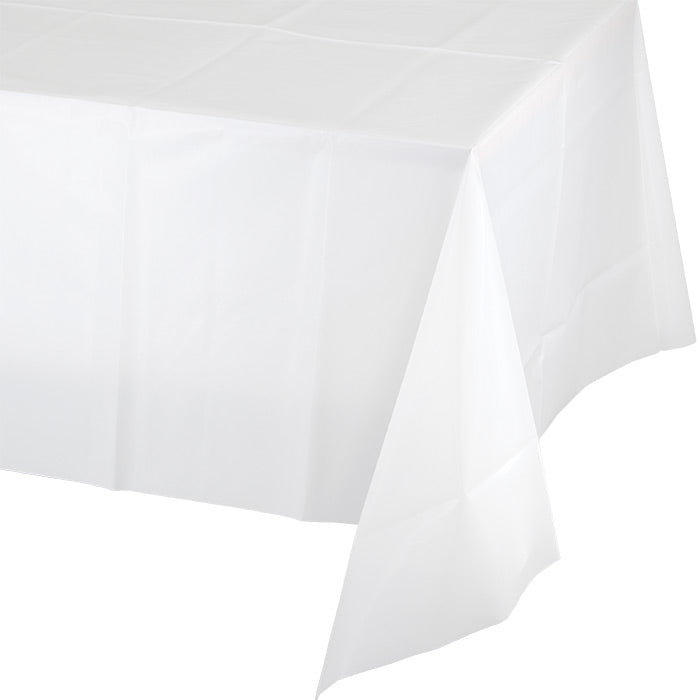 White Plastic Tablecloths 12 ct