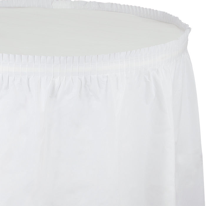 White Plastic Tableskirt 6 ct